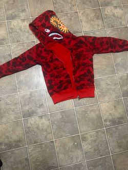 BAPE Red Camo Shark Full-Zip Hoodie