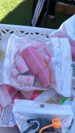 Pink Toy Handbag Playset with Gold Chain