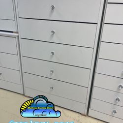 New Luxury White Diamond Knob 5 Drawer Dresser 