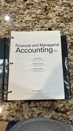 Financial and Managerial Accounting 16e Textbook