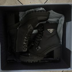 Prada Re-Nylon and Leather Booties