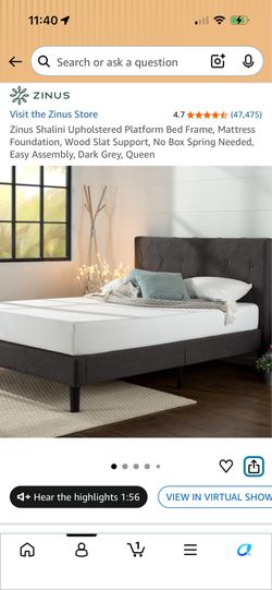 Zinus Upholester queen bed frame