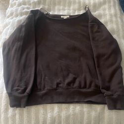 Brown Off the Shoulder Sweatshirt - Aeropostale