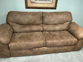 Brown microsuede couch