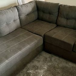 Grey Sectional With Sofa Bed. 