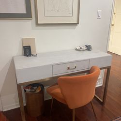 Pottery Barn Gold And White desk