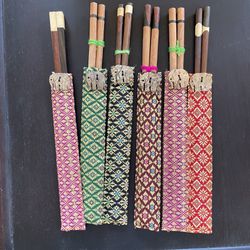 6 Pairs Handcrafted Wooden Chopsticks