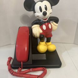 Vintage Phone Disney Mickey Mouse AT&T Push Button Tone Dial Telephone