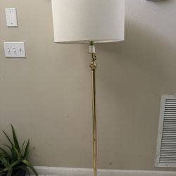 Antique Swing Arm Brass Floor Lamp