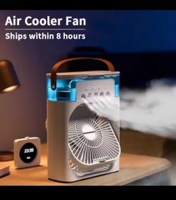 3 In 1 New Fan AIr Conditioner Household Small Air Cooler LED Night Light Portable Humidifier Air Adjustment Fan Office Home Fan