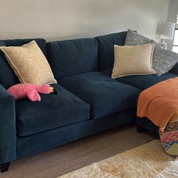 Living Spaces Blue Luxe Couch