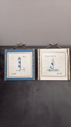 Nautical Wall Wood Art Set of 2
