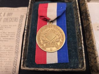 Antique Checkers Tournament Medal Gold Filled 1922 NYC