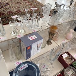 Crystal Fine China Plate Dishes Set Crystal Vases 