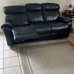 Black Faux Leather Sofa/recliner