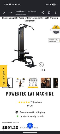 Powertec lat pull down and row machine