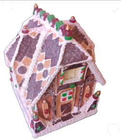 Rare Byers Choice Traditions "Sweet Bungalow" gingerbread house large figurine decor.