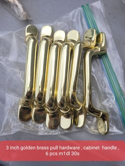 3 inch golden brass pull hardware cabinet handle 6 pcs m1dl &KgT