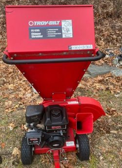 Troy-Bilt CS 4265 Wood, Branch, Stick Chipper Shredder is a 2-in-1 upright gas-powered yard machine
