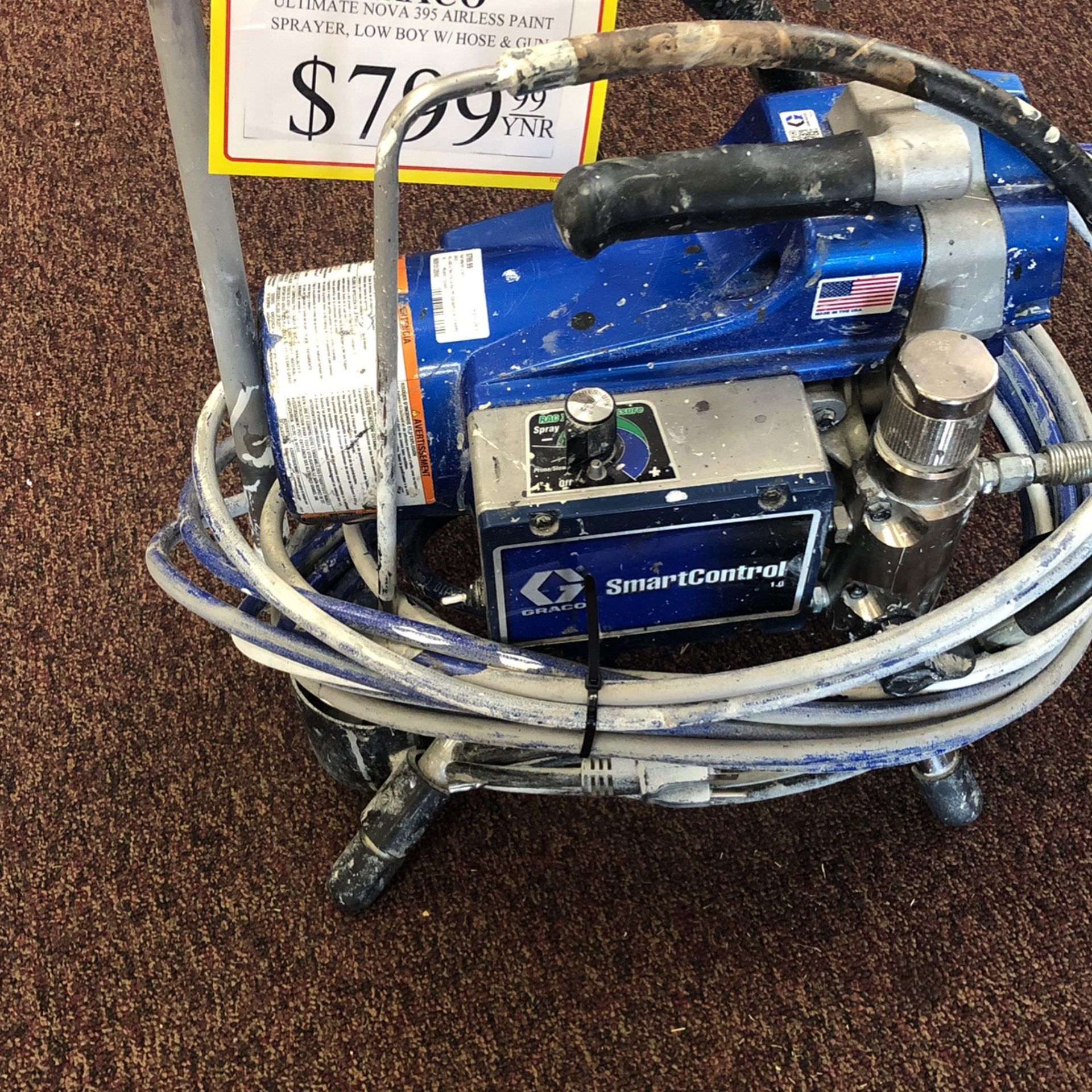 96091 Graco 395 Ultimate Nova 395 Airless Paint Sprayer Low Boy W/ Hose & Tip 512866