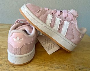 Adidas Kids' Pink and White Sneakers | Size 9k Kids 