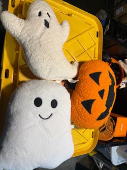 Halloween Plush Pillows Ghost and Pumpkin Set