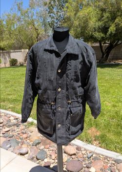 VTG 100% Silk Parka w/Hood Oversized Small Waist-Drawstring Jacket Coat EUC