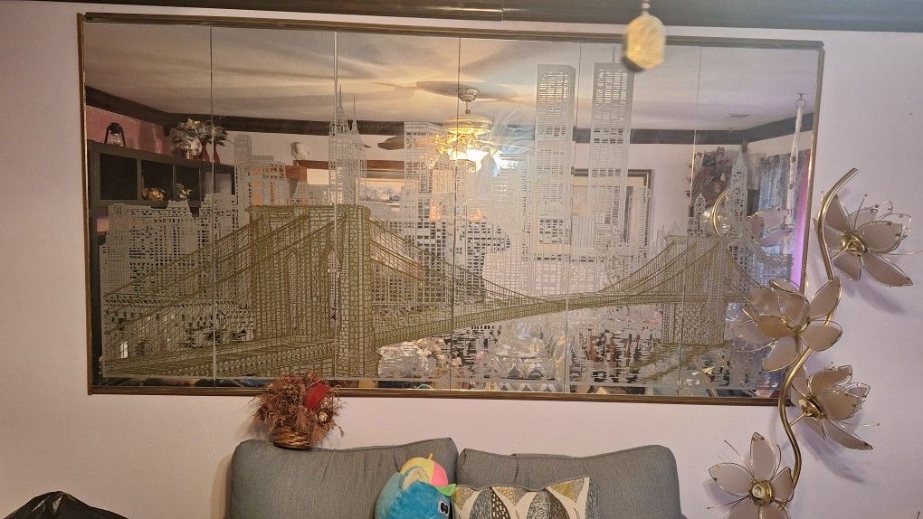 Picture Mirror NewYork Skyline with Twin Towers