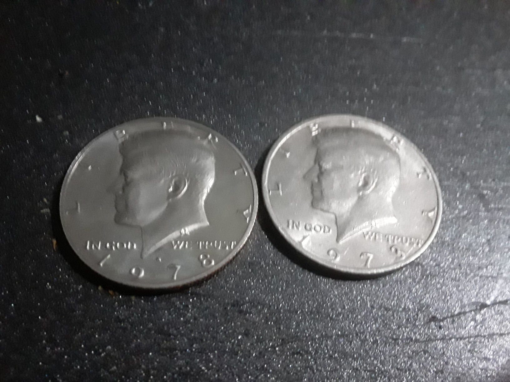 1973 and 1978 Kennedy half dollars fg mint mark