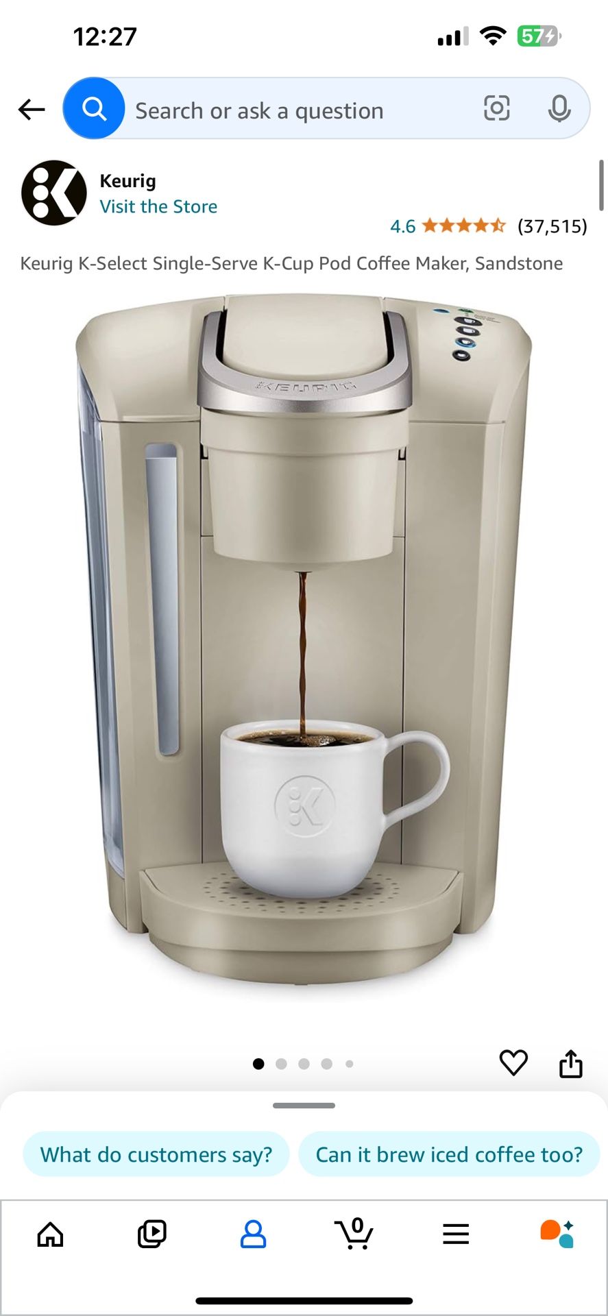 Keurig K-Select Coffeemaker - Sandstone