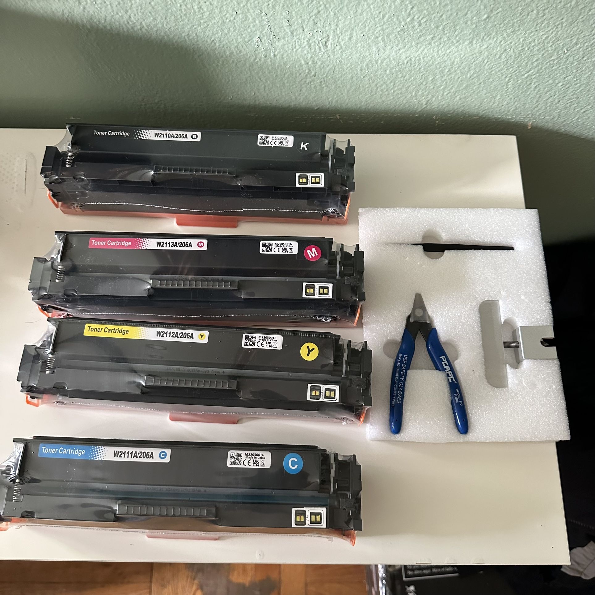 206X Toner Cartridges 4 Pack High Yield HP LaserJet - NO CHIP - w2110A 206A