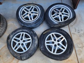 OEM 1987 to 1989 Dodge Daytona 14" Rim Aluminum 5x4-1/4" Lug Wheel Set 4