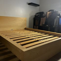 IKEA Full Wood Bed Frame (FREE MATRESS & BOX SPRING)