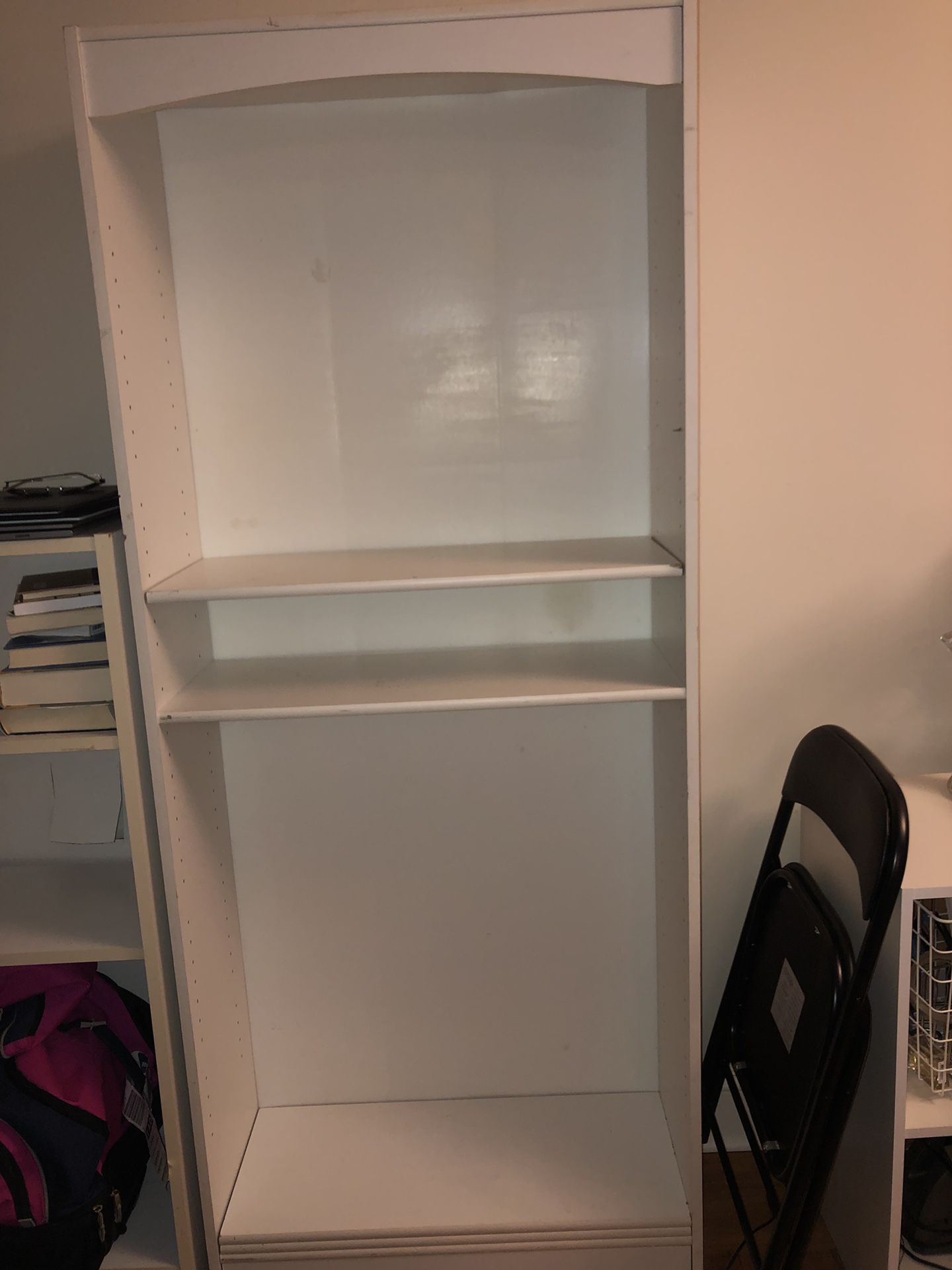 6ft white bookshelf!!