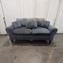 Plush Grey Velvet Loveseat