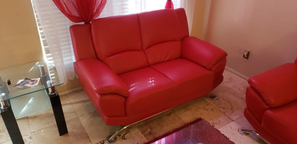 Red Sofa Set