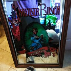 Vintage 50's Anheuser-Busch Mirror Beer Sign