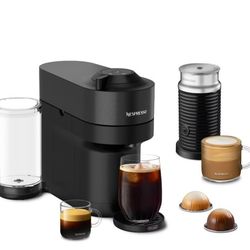 Nespresso Vertuo Pop+ Matte Black & Aeroccino3 Milk Frother