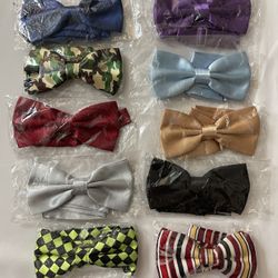 Lots 10 Classic Solid Satin Mens Adjustable Tuxedo Bowtie Wedding Party Bow Tie
