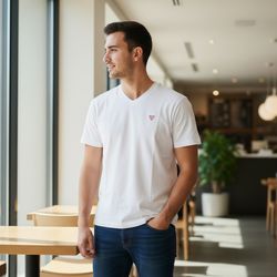 GUESS Men's Small Triangle Logo T-Shirt