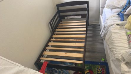 dark brown toddler bed