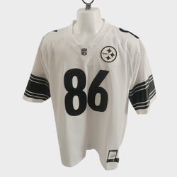Reebok NFL Vintage Pittsburgh Steelers Hines Ward #86 Jersey Size Large Rare White and Black print Football Men's Patchwork on name and numbers Extrem