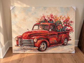 Red Truck with Flowers  🛻💐
