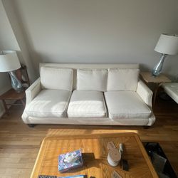 Cream Colored Sofa and Loveseat 