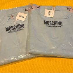 MOSCHINO LOGO TAPE ZIP CREW SWEATSHIRT/ XL