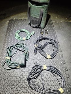 Extension Cord Lot with Carry Bag