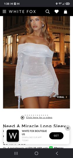 White fox xxs mini glittery dress