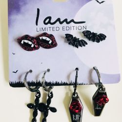 Limited Edition! I am 💜🥀⚰️Adorable Halloween Charm ⚰️🥀💜 Earrings    