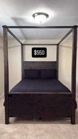 Charcoal wood Queen bed