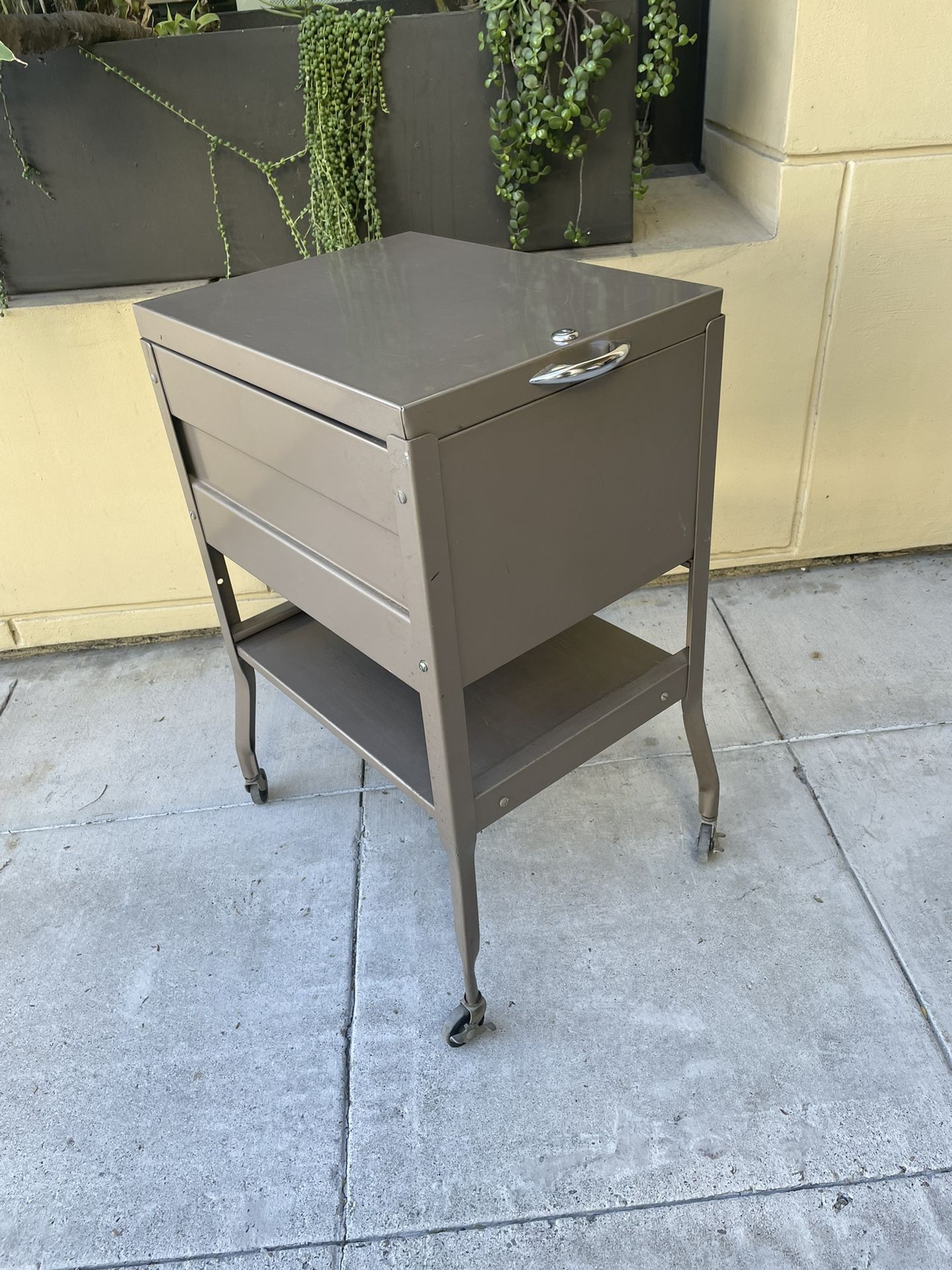 Vintage Metal Rolling Cart